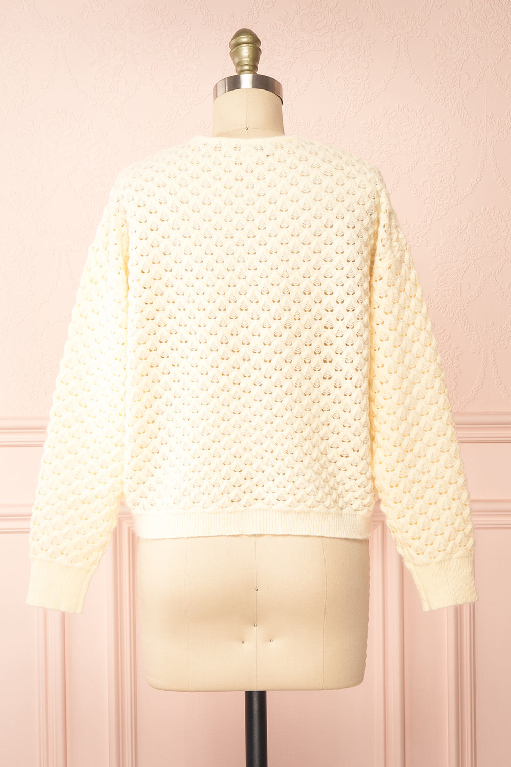 Fauna Ivory Open-Work Sweater | Boutique 1861 back view