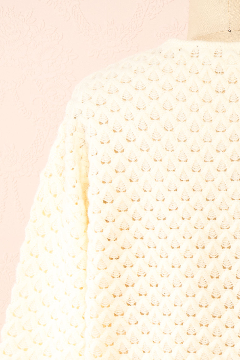 Fauna Ivory Open-Work Sweater | Boutique 1861 back close-up