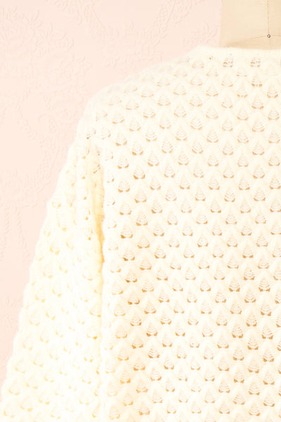 Fauna Ivory Open-Work Sweater | Boutique 1861 back close-up