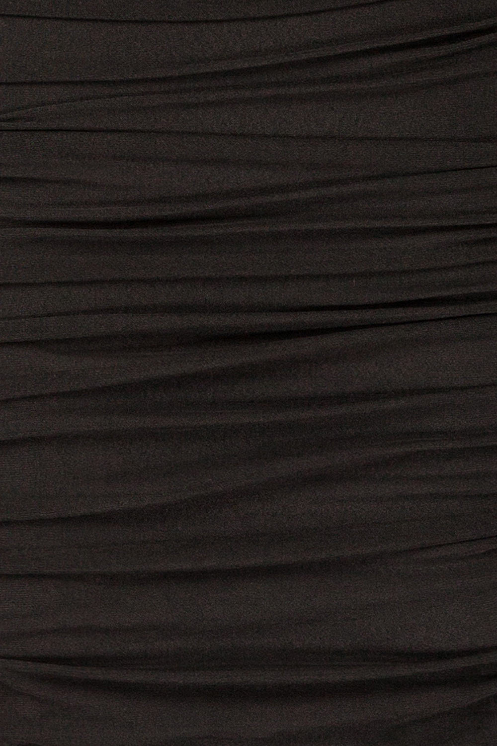 Fecho Black Fitted Ruched Midi Dress | La petite garçonne fabric