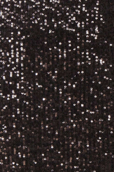 Felisa Black Pleated Sequins Maxi Dress | Boutique 1861 fabric