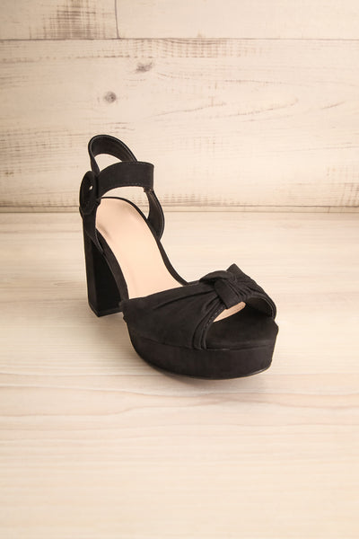 Fenoux Noir Black Block Heeled Platform Sandals | La Petite Garçonne 3