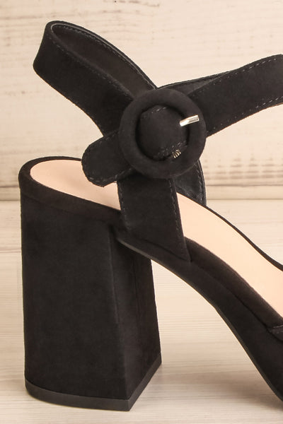 Fenoux Noir Black Block Heeled Platform Sandals | La Petite Garçonne 6