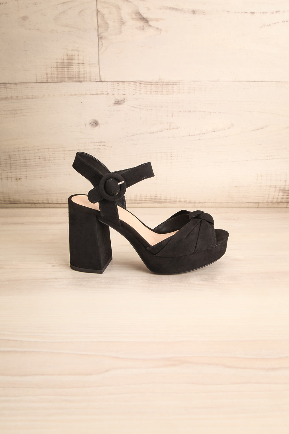 Fenoux Noir Black Block Heeled Platform Sandals | La Petite Garçonne 5