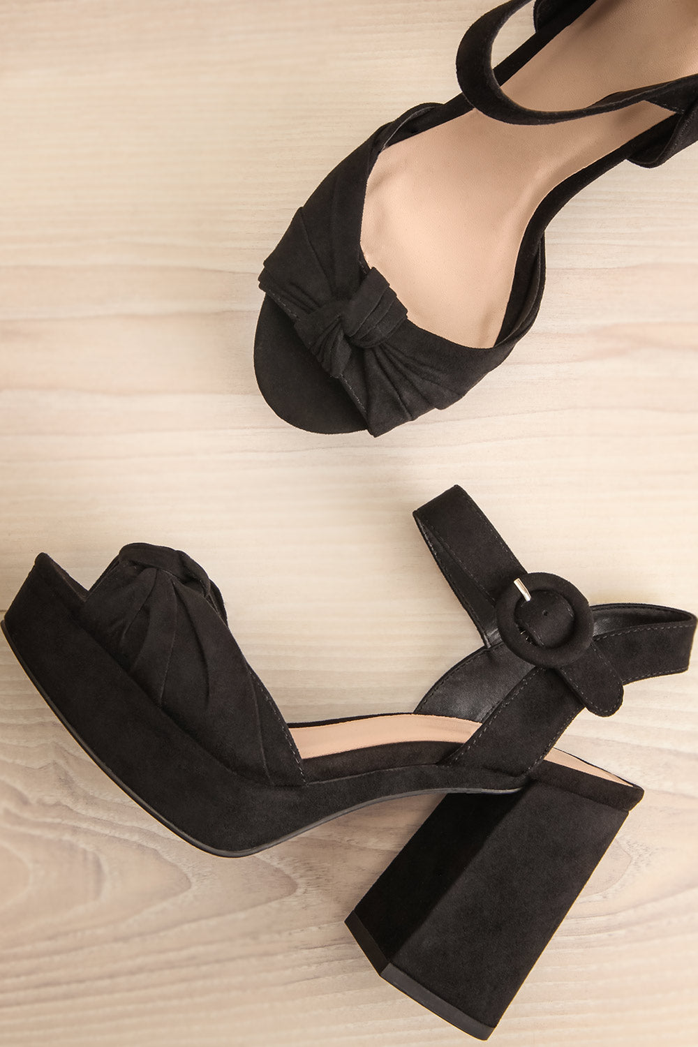 Fenoux Noir Black Block Heeled Platform Sandals | La Petite Garçonne 1