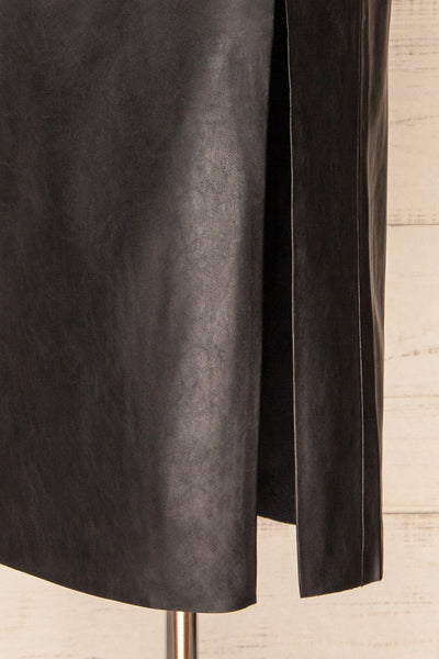 Fernando Black Faux-Leather Midi Pencil Skirt | La petite garçonne bottom