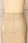 Fernando Taupe Faux-Leather Midi Pencil Skirt | La petite garçonne back close-up