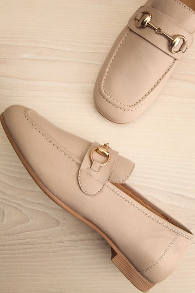 Fernn Taupe Leather Loafers | La petite garçonne flat view