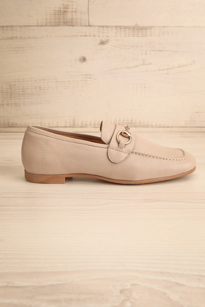 Fernn Taupe Leather Loafers | La petite garçonne side view