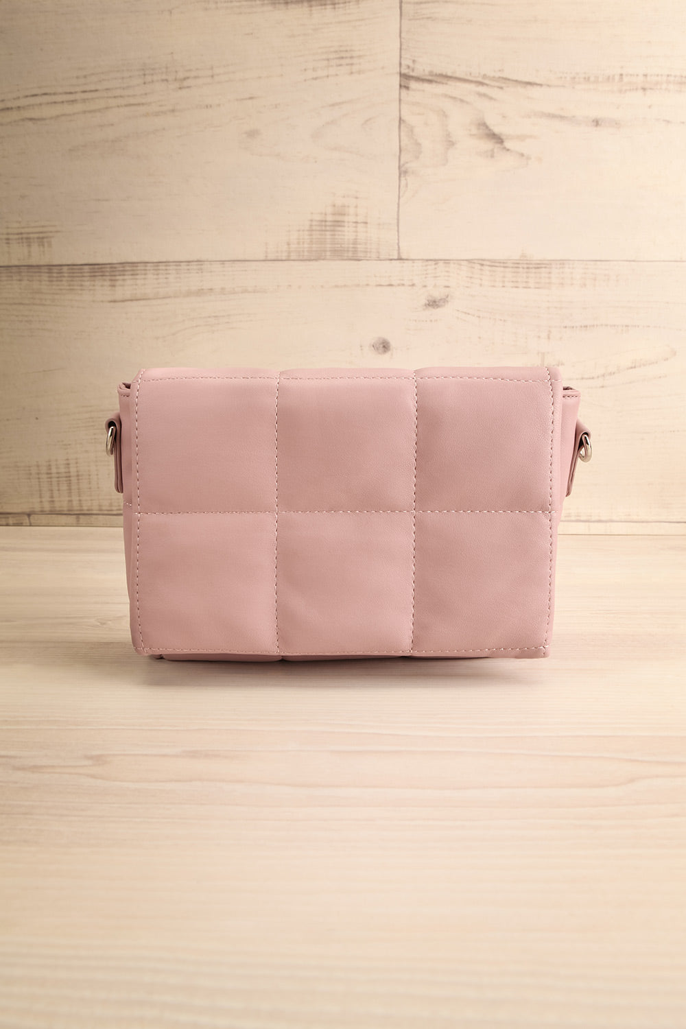 Fers Dusty Pink Quilted Faux-Leather Handbag w/ Strap | La petite garçonne  