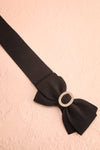Finley Black Wide Stretchable Bow Belt | Boutique 1861 flat view
