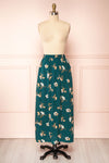 Finna Emerald Floral Midi Skirt w/ Elastic Waist | Boutique 1861 front view