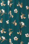 Finna Emerald Floral Midi Skirt w/ Elastic Waist | Boutique 1861 fabric
