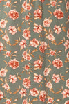 Finna Sage Floral Midi Skirt w/ Elastic Waist | Boutique 1861 fabric