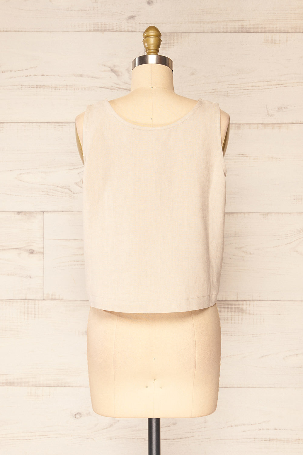 Fiordi Beige Large Straps Button-Up Tank Top | La petite garçonne back view