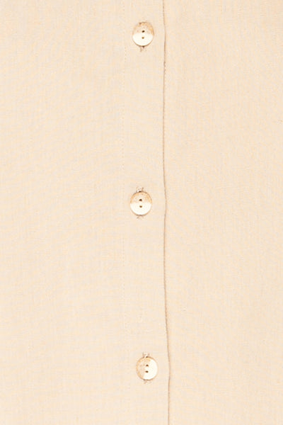Fiordi Beige Large Straps Button-Up Tank Top | La petite garçonne fabric