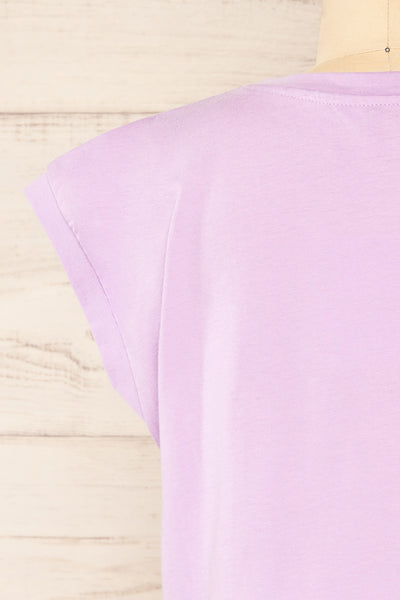 Fiordino Sleeveless Shirt w/ Embroidered Flowers | La petite garçonne back close-up