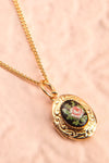 Fira Secret Black Floral Locket Necklace | Boutique 1861 flat close-up