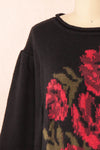 Fleriel Rose Print Sweater | Boutique 1861 front close-up