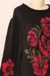 Fleriel Rose Print Sweater | Boutique 1861 side close-up