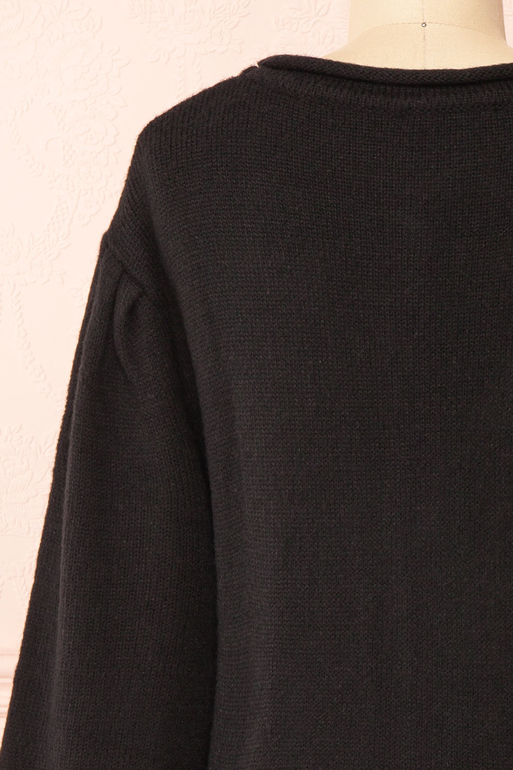 Fleriel Rose Print Sweater | Boutique 1861 back close-up