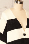 Fleurus Oversized Striped Cardigan w/ Buttons | La petite garçonne side close up