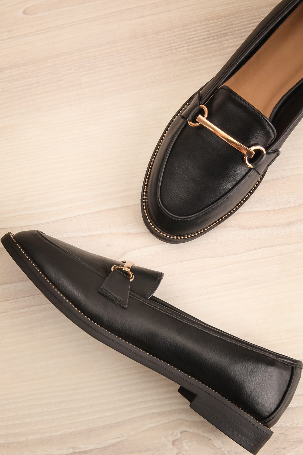 Forceval Black & Gold Studded Loafers | La Petite Garçonne