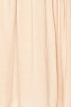 Forgia Taupe Short Faux-Linen V-Neck Dress | La petite garçonne fabric