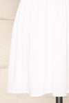 Forgia White Short Faux-Linen V-Neck Dress | La petite garçonne bottom