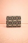 Forro - Black and beige embroidered clutch bag