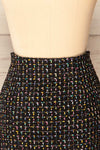 Francfort Black Tweed High-Waisted Mini Skirt | La petite garçonne back close-up