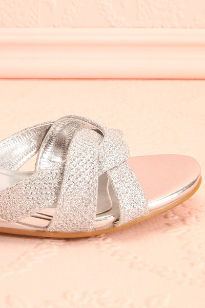 Fraxinelle Silver Sandals | Sandales | Boudoir 1861 side front close-up