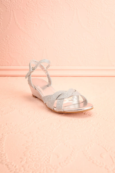 Fraxinelle Silver Sandals | Sandales | Boudoir 1861 front view