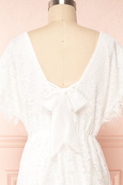 Freema Lace Maxi Dress w/ Slit | Boutique 1861 back view
