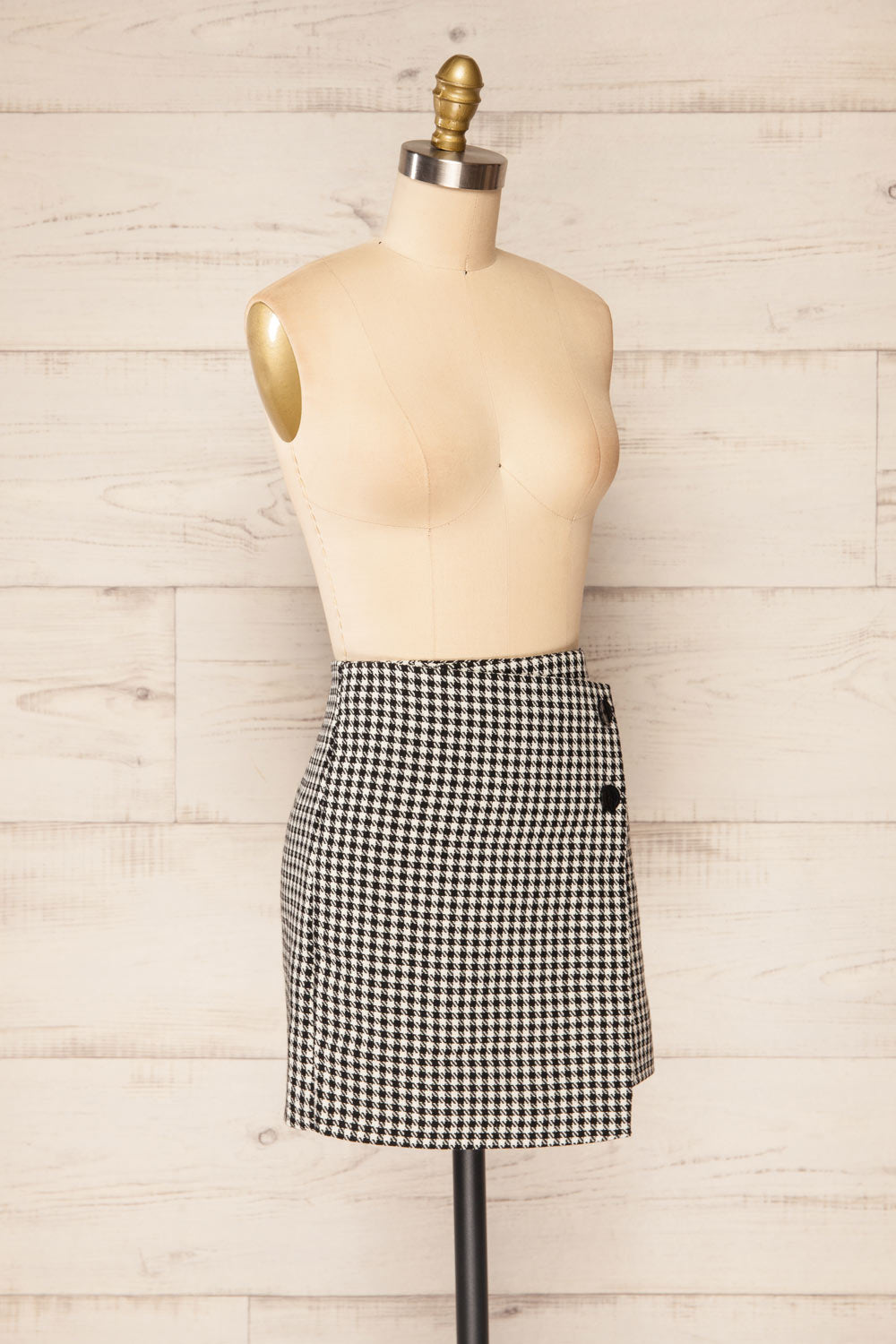 Freiburg Asymmetrical Houndstooth Mini Skirt | La petite garçonne side view