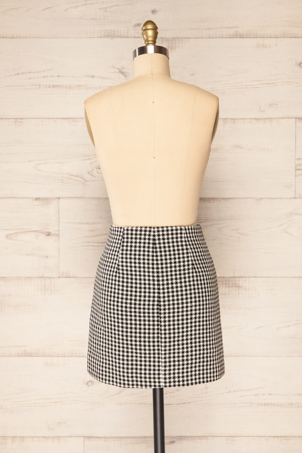 Freiburg Asymmetrical Houndstooth Mini Skirt | La petite garçonne back view