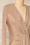 Feklora Sparkly Midi Dress w/ Long Sleeves | La petite garçonne side close-up