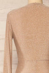 Feklora Sparkly Midi Dress w/ Long Sleeves | La petite garçonne back close-up