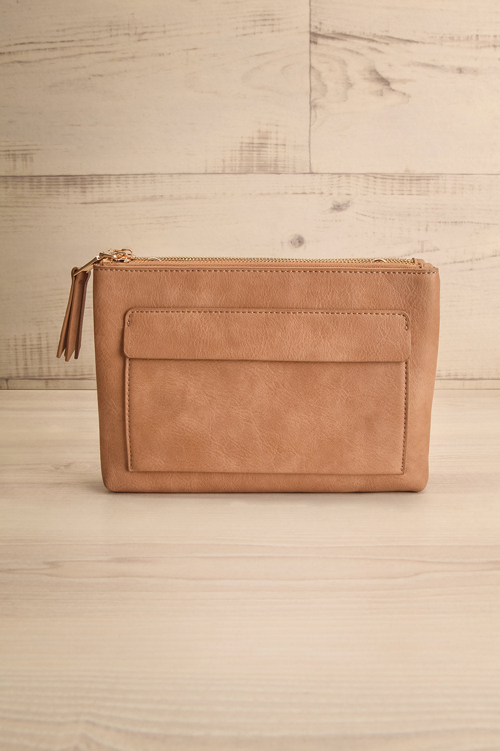 Freya Caramel Crossbody Bag | La petite garçonne fron view