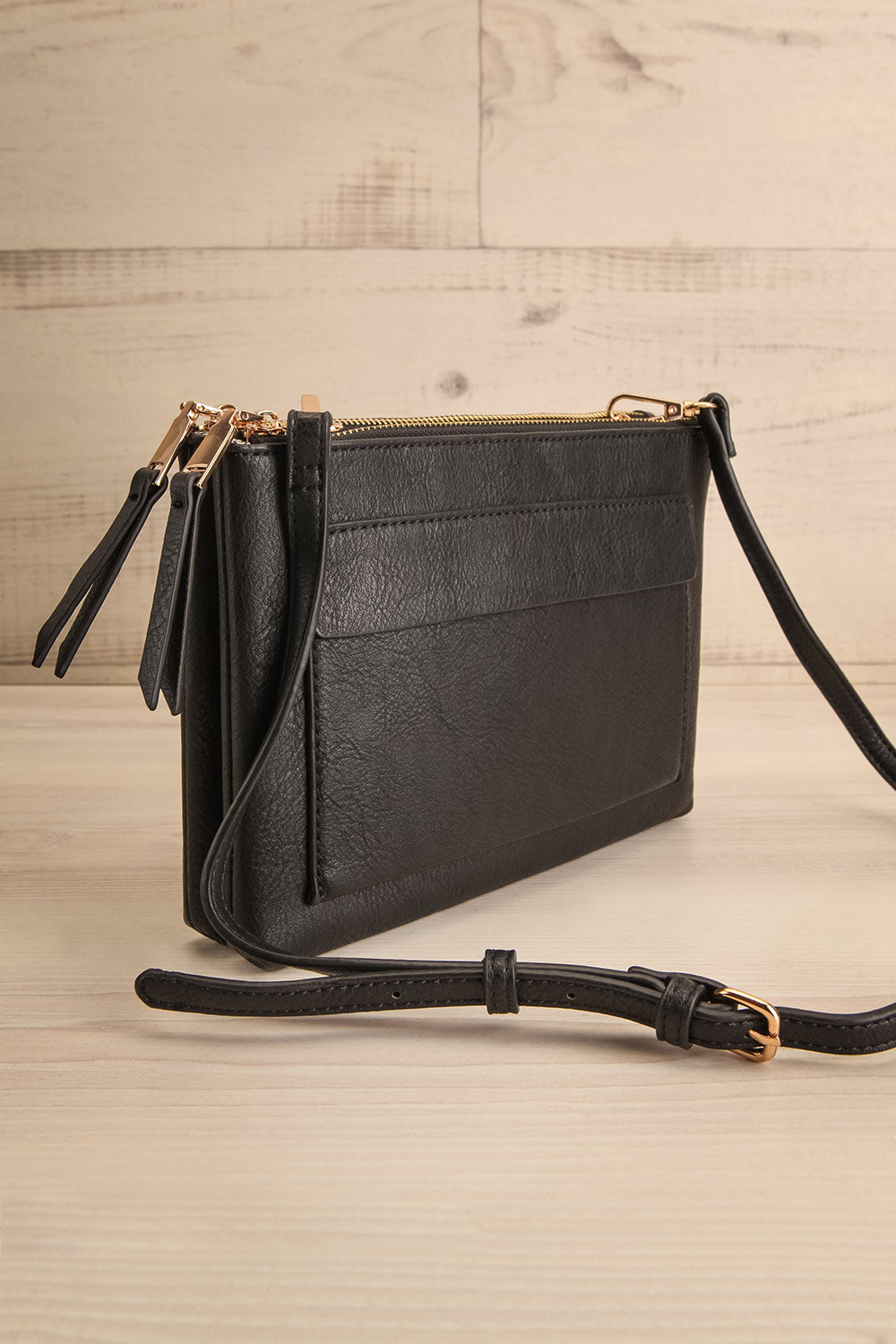 Freya Black Crossbody Bag | La petite garçonne side view