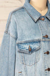 Frontera Oversized Denim Jacket | La petite garçonne side close-up