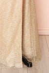 Frosti Champagne Sparkly Cowl Neck Maxi Dress | Boutique 1861 bottom