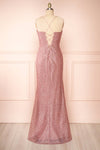 Frosti Mauve Sparkly Cowl Neck Maxi Dress | Boutique 1861 back view