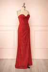Frosti Red Sparkly Cowl Neck Maxi Dress | Boutique 1861 side view