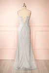 Frosti Silver Sparkly Cowl Neck Maxi Dress | Boutique 1861 back view