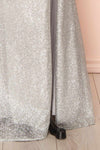 Frosti Silver Sparkly Cowl Neck Maxi Dress | Boutique 1861 bottom