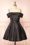 Fuengi Black Off-Shoulder Short Dress | Boutique 1861 front view
