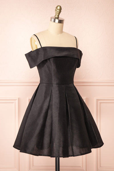 Fuengi Black Off-Shoulder Short Dress | Boutique 1861 side view