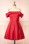 Fuengi Burgundy Off-Shoulder Short Dress | Boutique 1861 front view