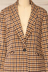 Fuengirola Plaid Trench Coat w/ Pockets | La petite garçonne front close-up
